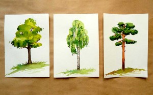 Мастер-класс: рисуем деревья акварелью
